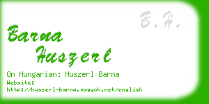 barna huszerl business card